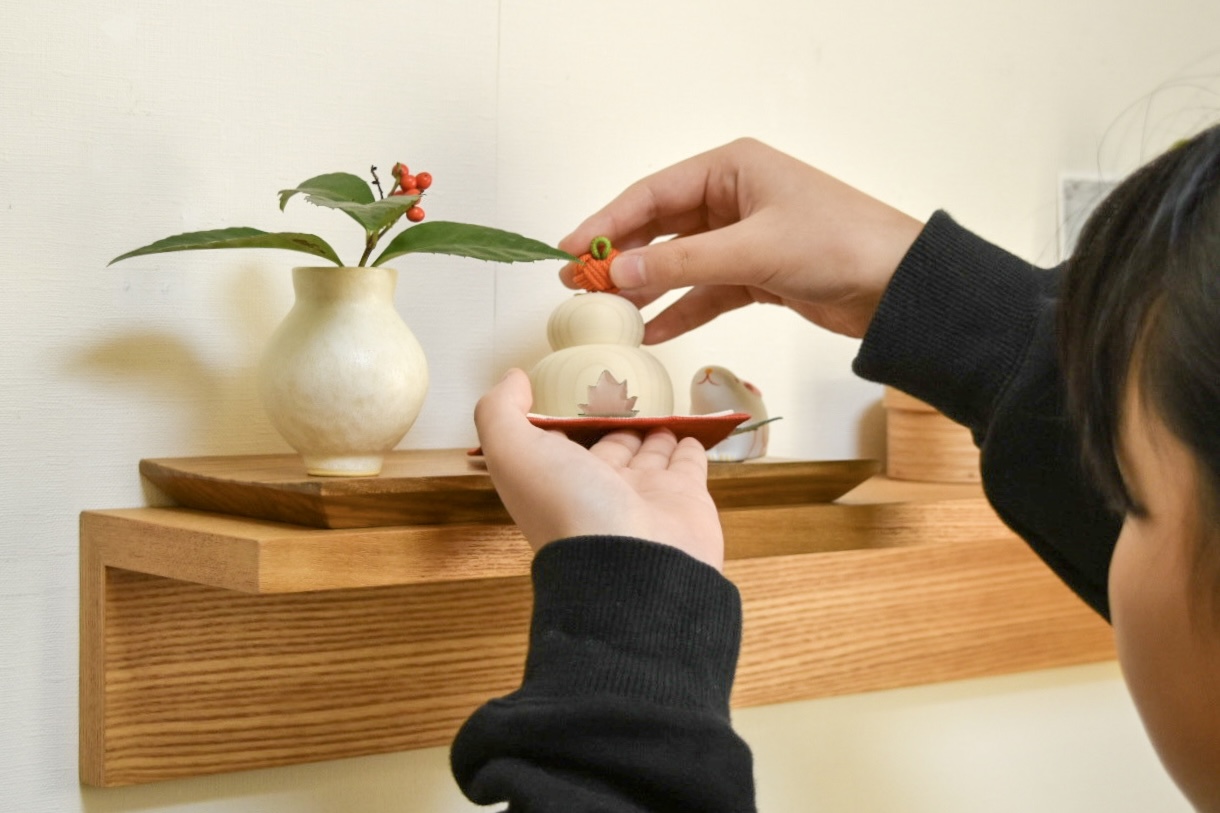 トチの木製鏡餅 正月飾り ケヤキ